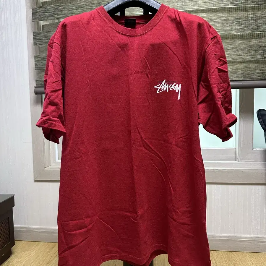 [XL]스투시 레드 반팔 티셔츠 (stussy)