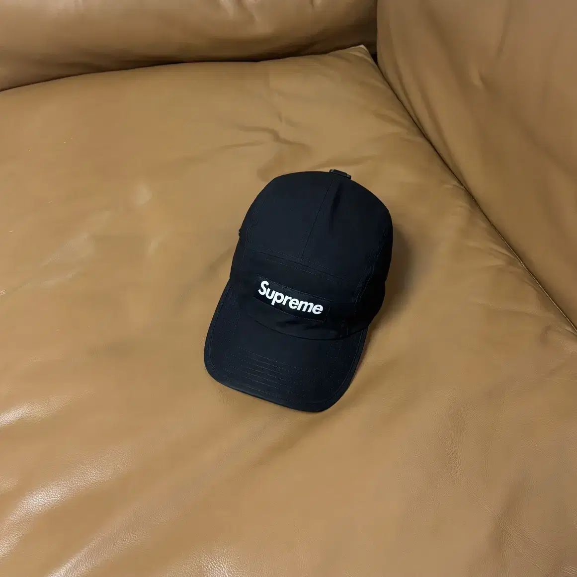 Supreme 슈프림 21fw 왁스드 코튼 블랙 캠프캡 모자