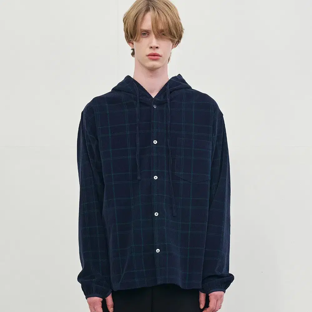 노운 hooded corduroy shirts (navy) / 후드셔츠