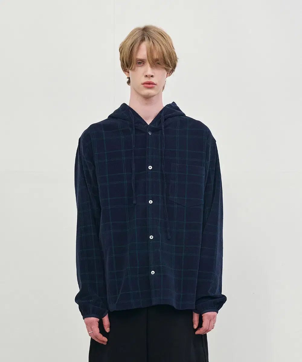 노운 hooded corduroy shirts (navy) / 후드셔츠