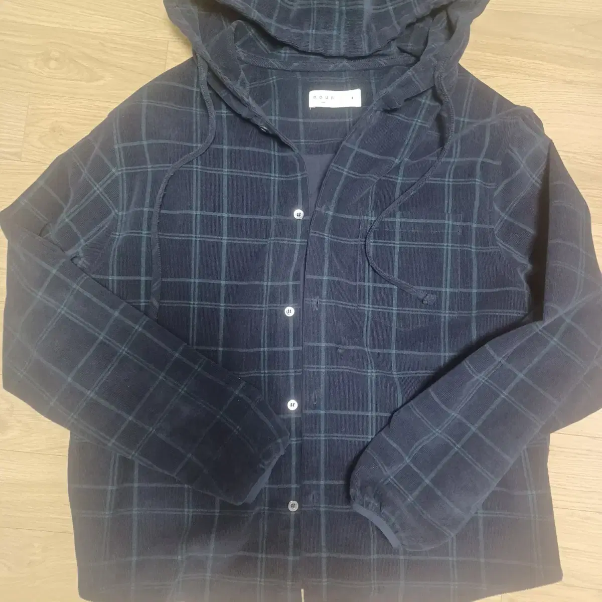 노운 hooded corduroy shirts (navy) / 후드셔츠