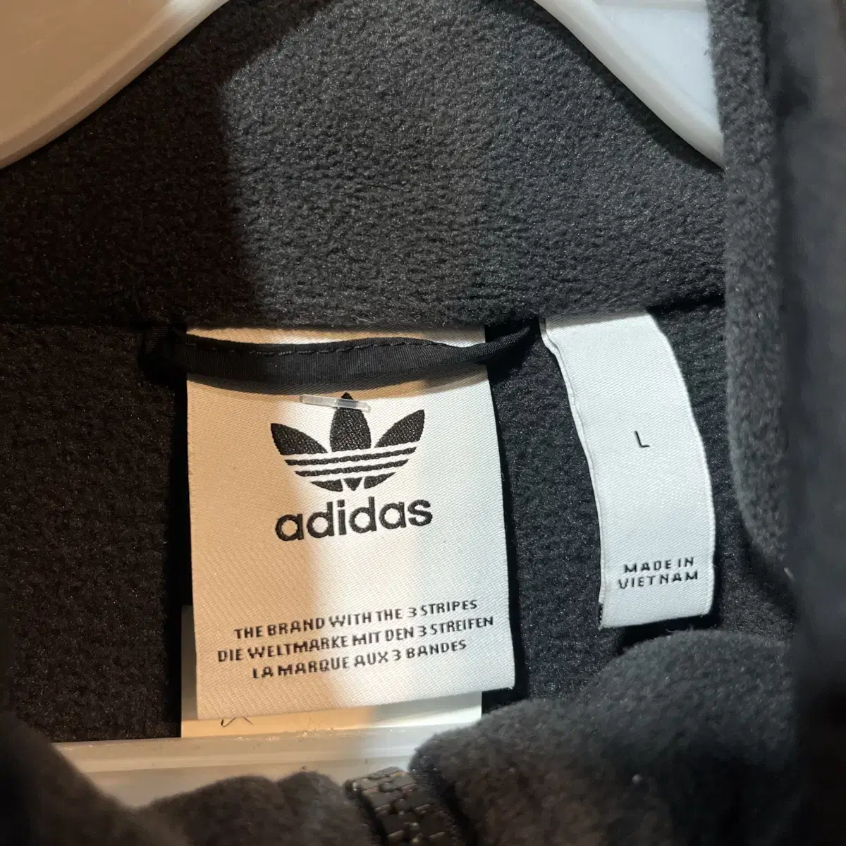 [L] ADIDAS 아디다스 반집업 플리스 자켓