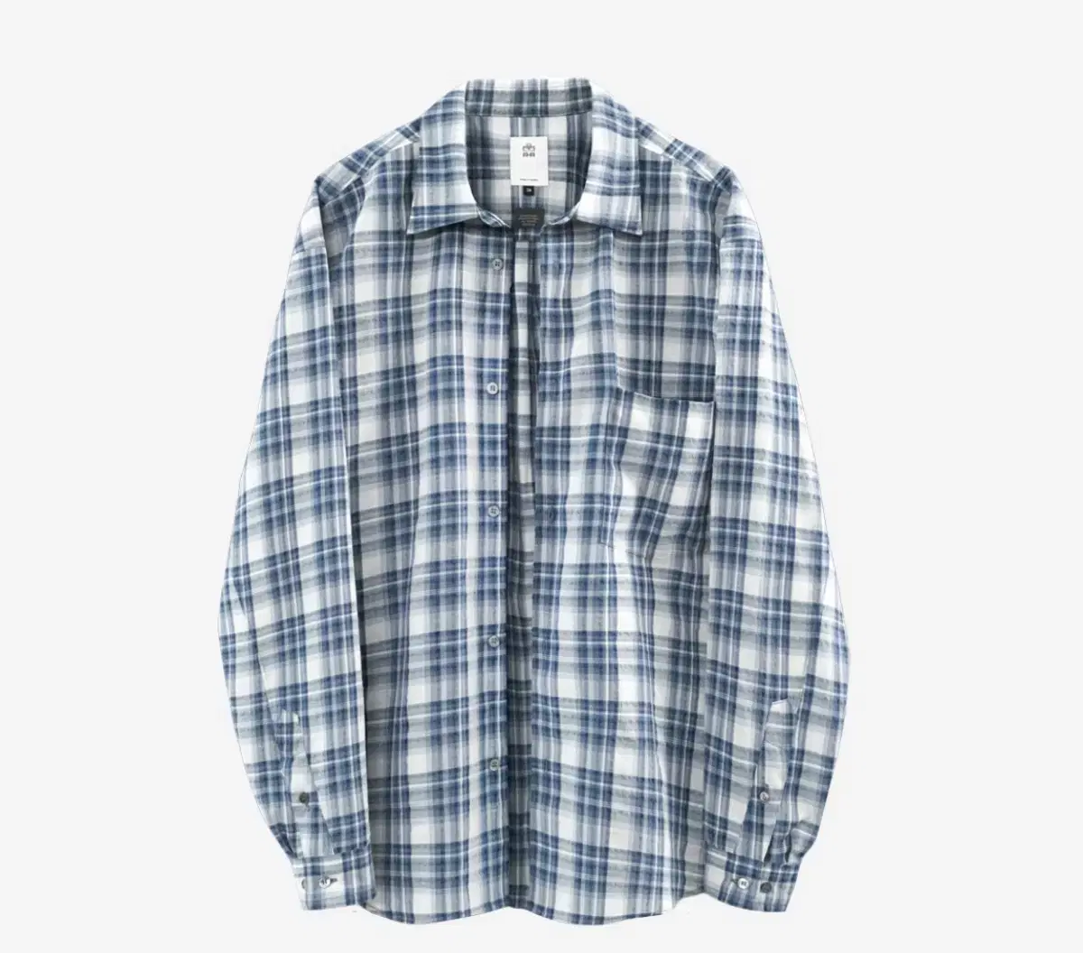 [3] Polyester Loose Check Shirt Country Blue 23SS