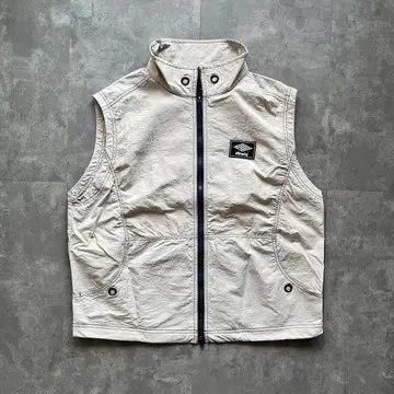 9090s 나일론 베스트 더블 지퍼 드로우코드 백 로고