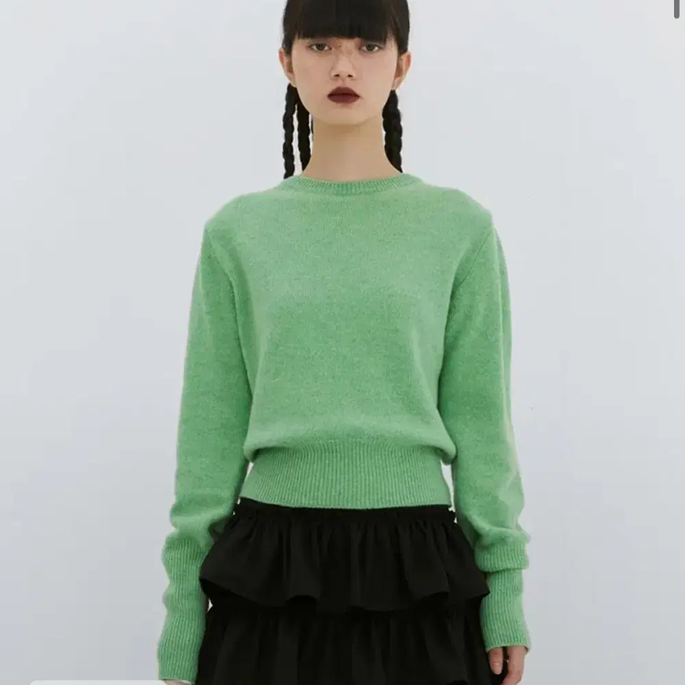 버뮬라 니트 그린 CASHMERE ROUND KNIT (GREEN)