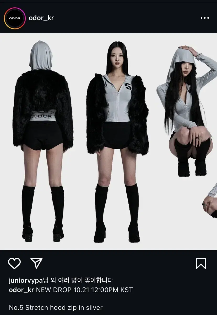 오도어 스트레치 후드집업 실버 No.5 Stretch hood zip