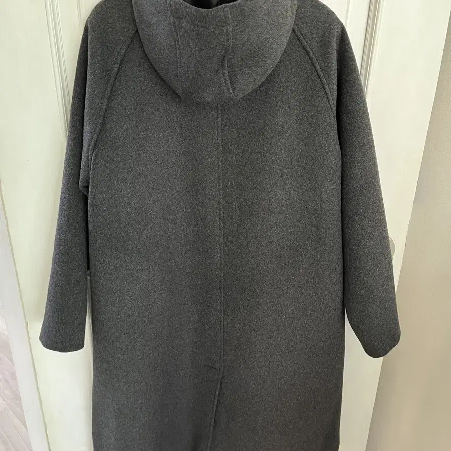 (미세키서울) Hoodie long duffle Coat CHARCOAL