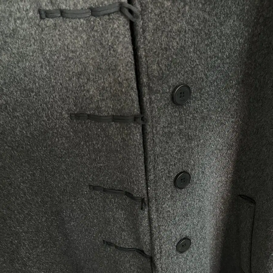 (미세키서울) Hoodie long duffle Coat CHARCOAL