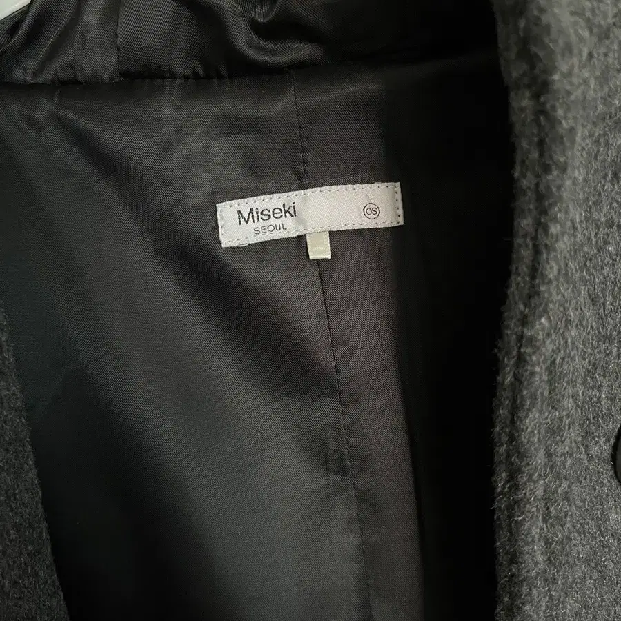 (미세키서울) Hoodie long duffle Coat CHARCOAL