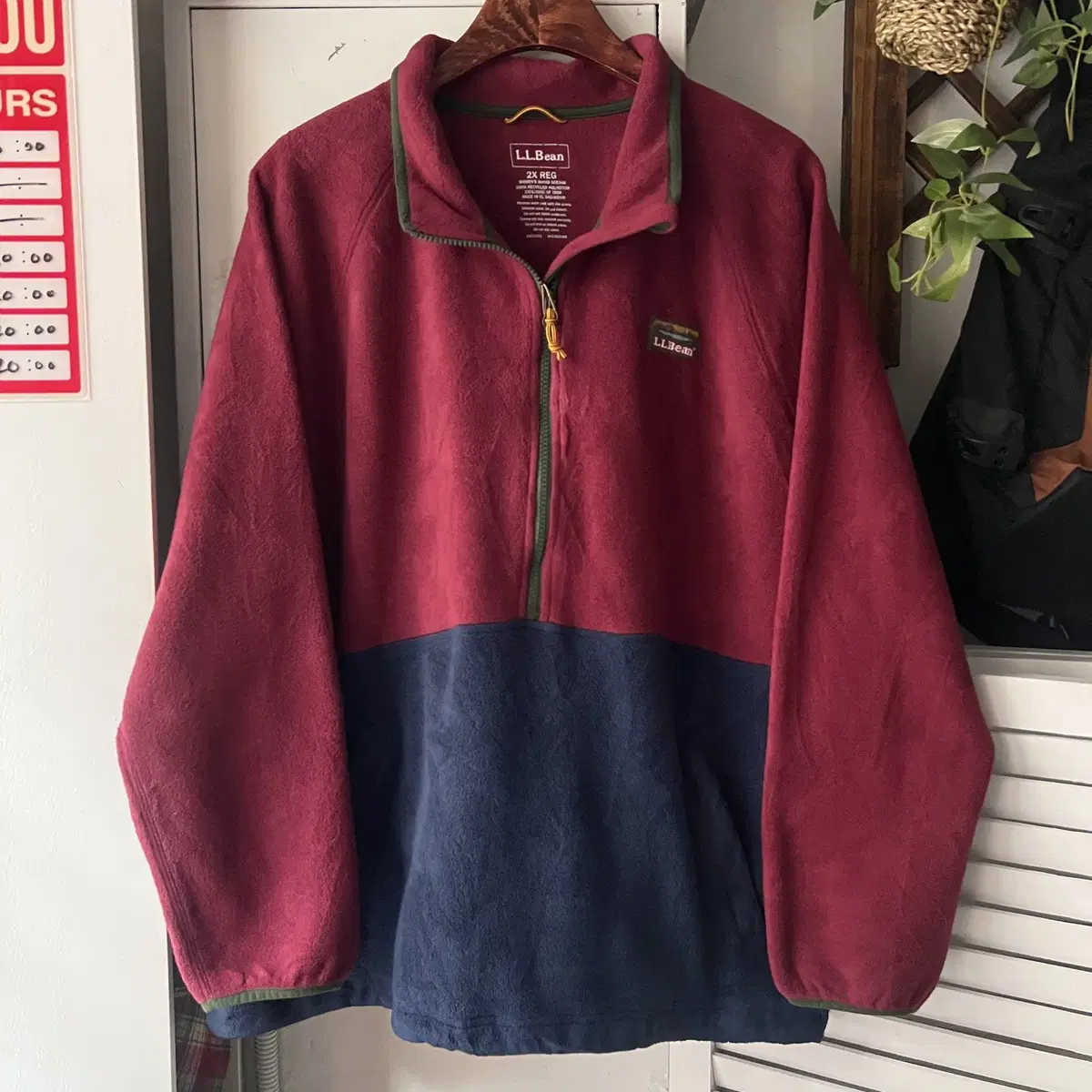 [2XL]L.L.Bean 엘엘빈 하프집업 배색 플리스