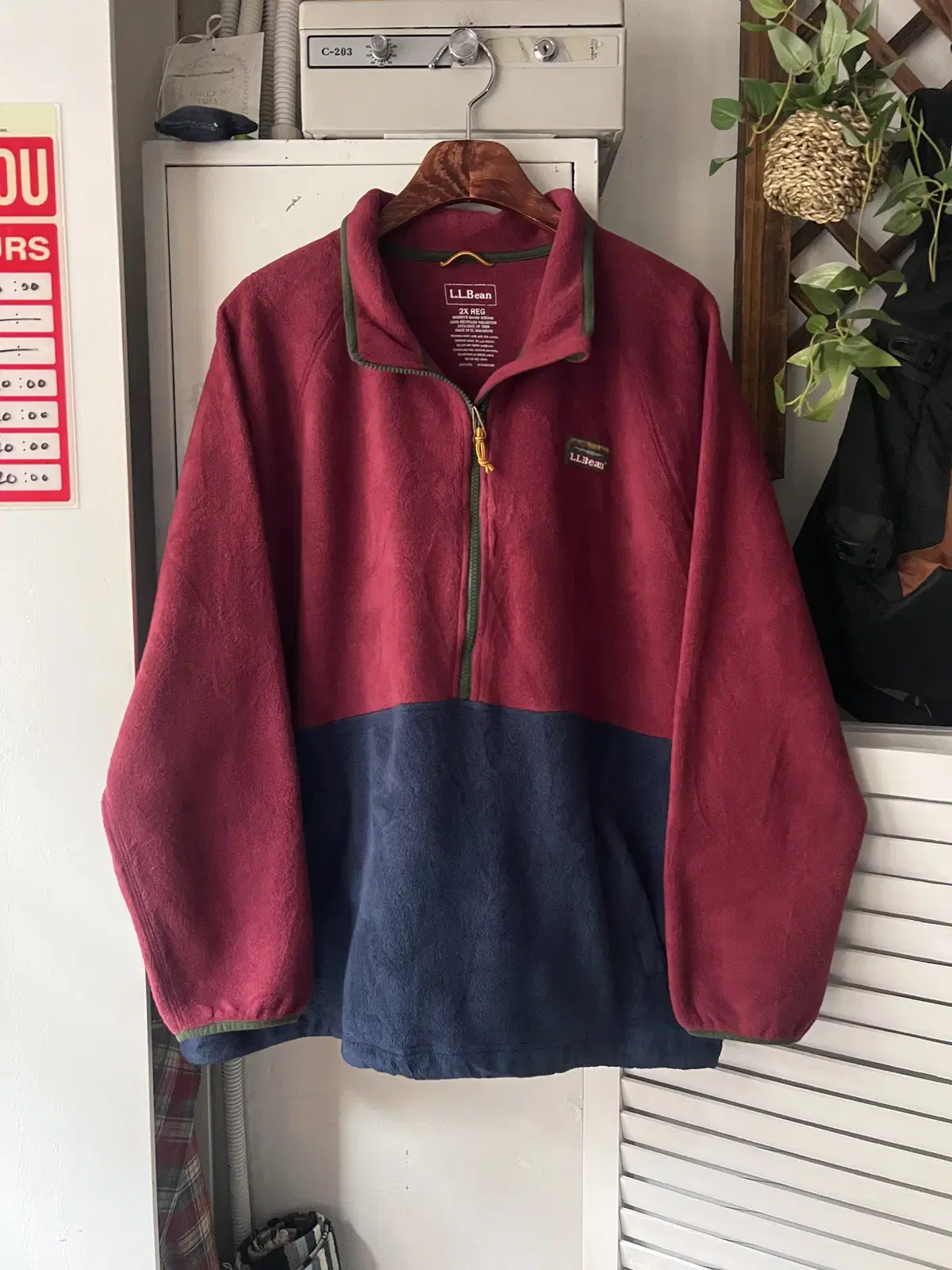 [2XL]L.L.Bean 엘엘빈 하프집업 배색 플리스