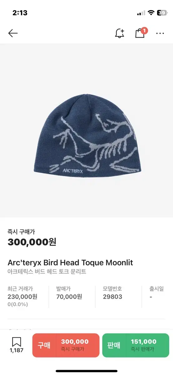 Arcturix Bird's Head Torque Moonlit Beanie