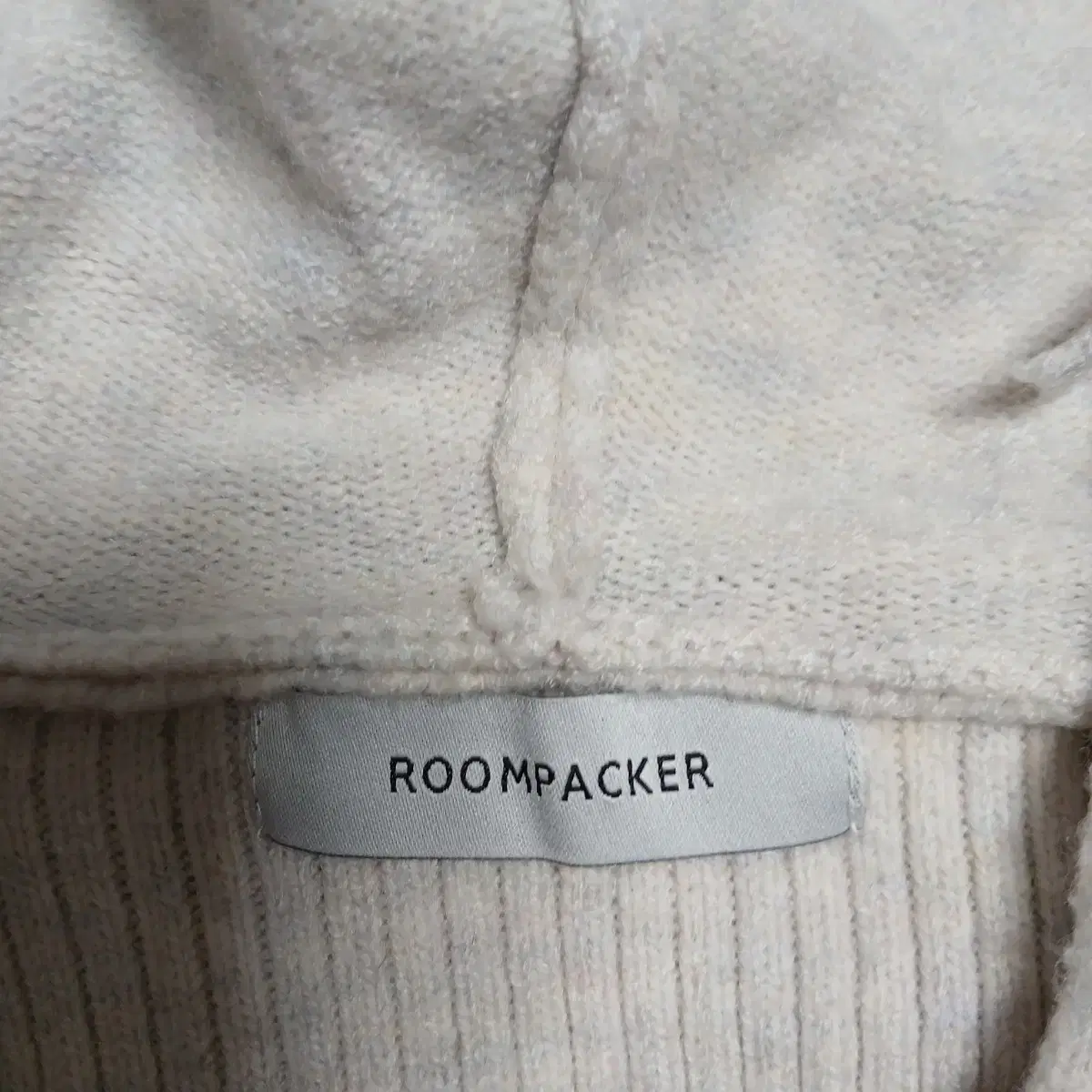 ROOMPACKER 여성 오버핏 후드 니트 기디건