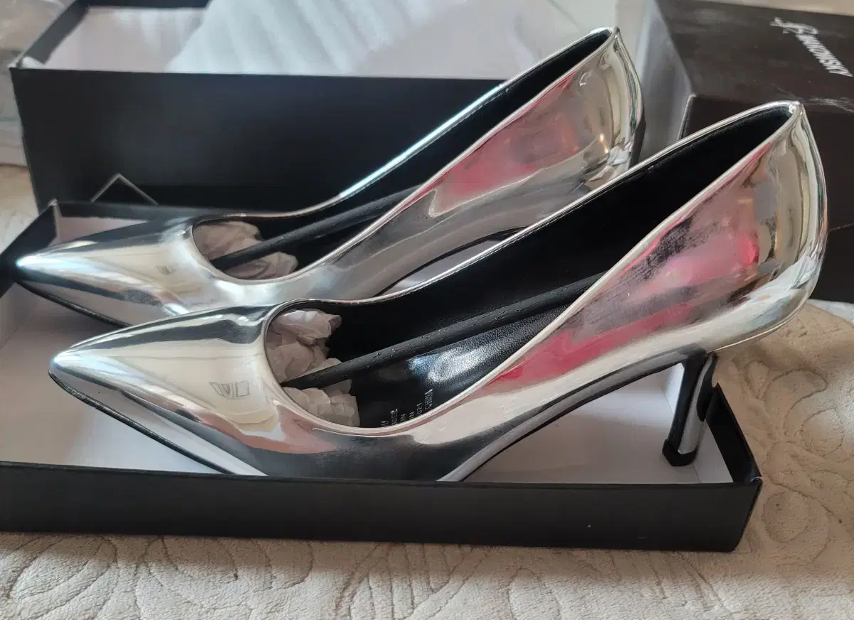 Glossy Silver Women's Shoes (Precious Big Size) 260