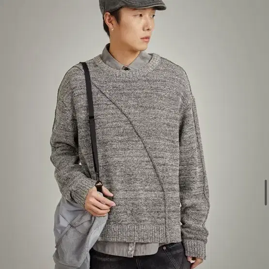 노원엘스 박시 니트 스웨터 Diagonal Boxy Knit Sweate