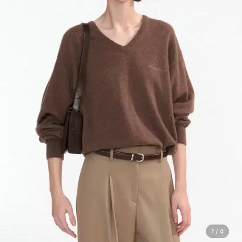 낫띵리튼 haig v-neck pullover brown 브이넥