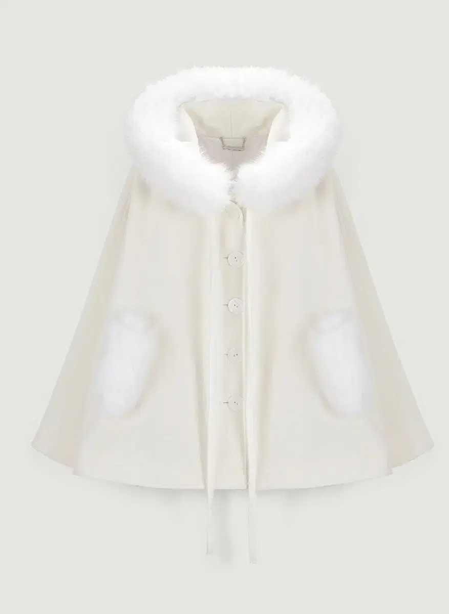 더티스 퍼 케이프 코트 REAL FOX FUR SNOW CAPE COAT