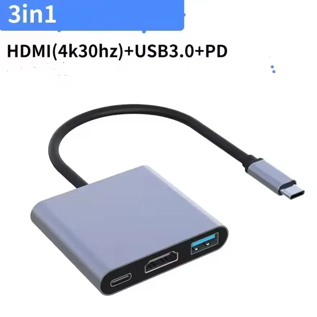 4K 타입 C to HDMI 호환 어댑터, USB 3.0 허브