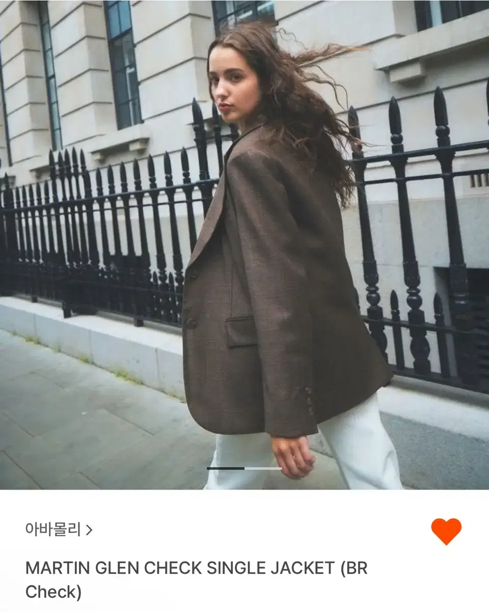 아바몰리 자켓 martin glen check single jacket