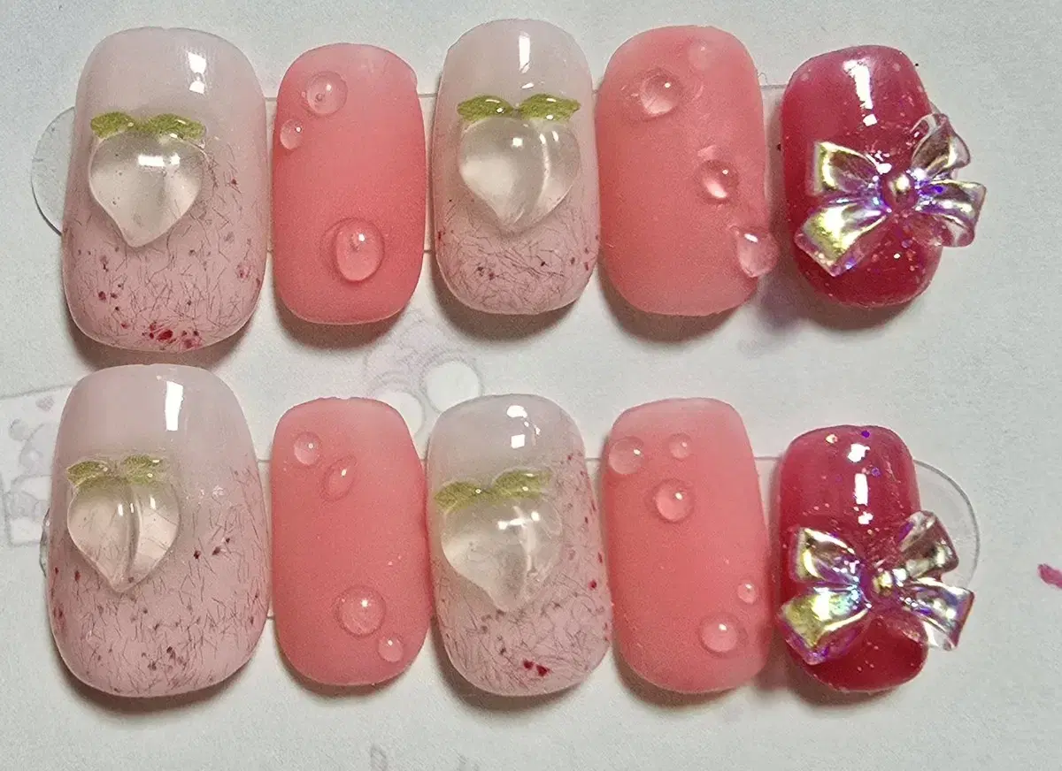 [Handmade Nail Tips] Bitten Peach ( S, M)