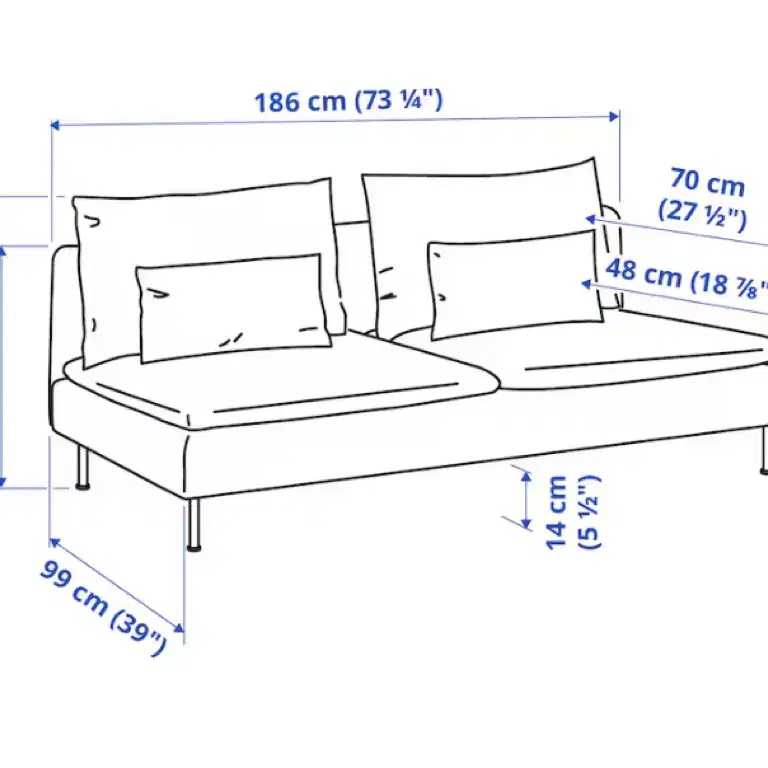 이케아 쇠데르함 소파 3인용섹션