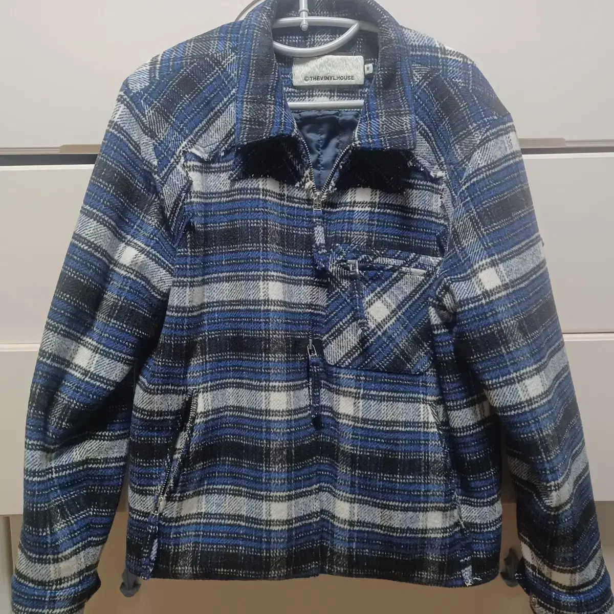 더바이닐하우스 체크 자켓 FLANNEL JACKET BLUE