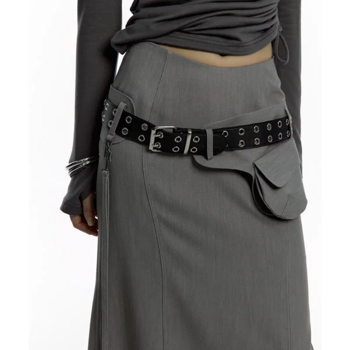 카시코 Pocket Belt Long Skirt 포켓 벨트 롱스커트