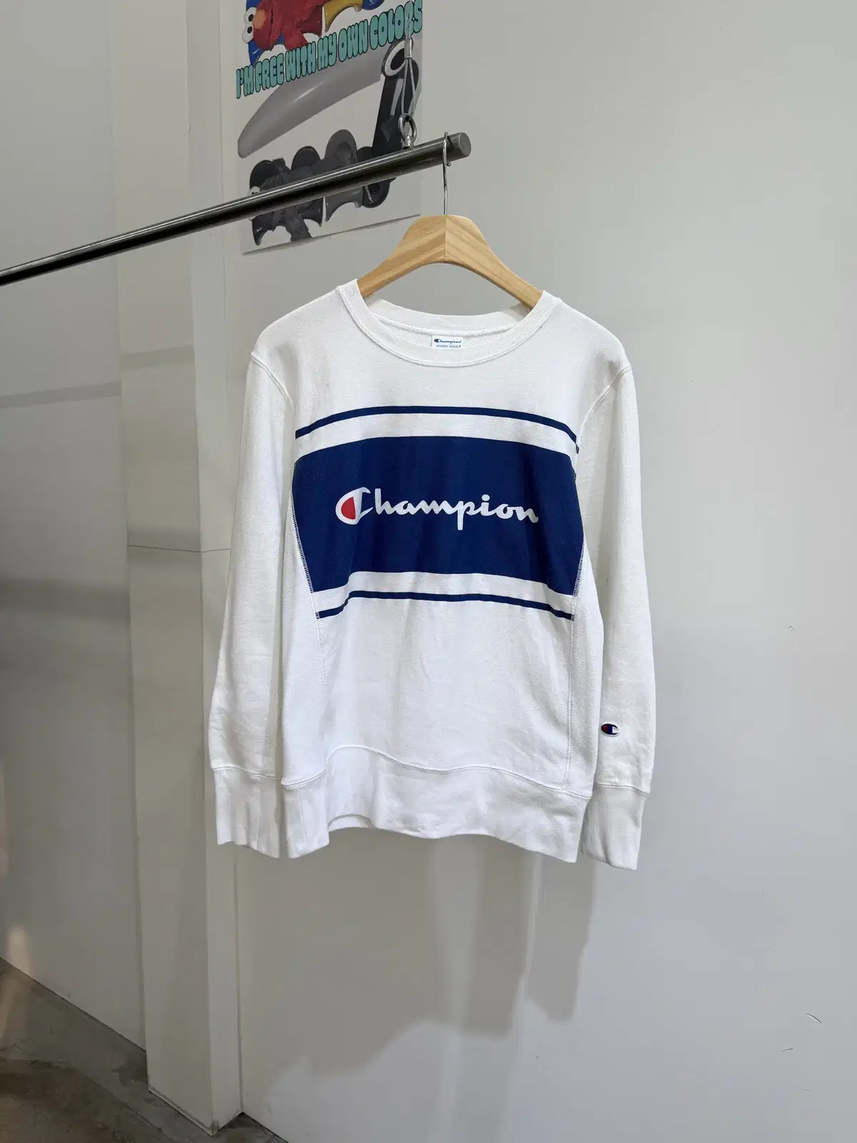 CHAMPION REVERSE WEAVE 화이트 맨투맨