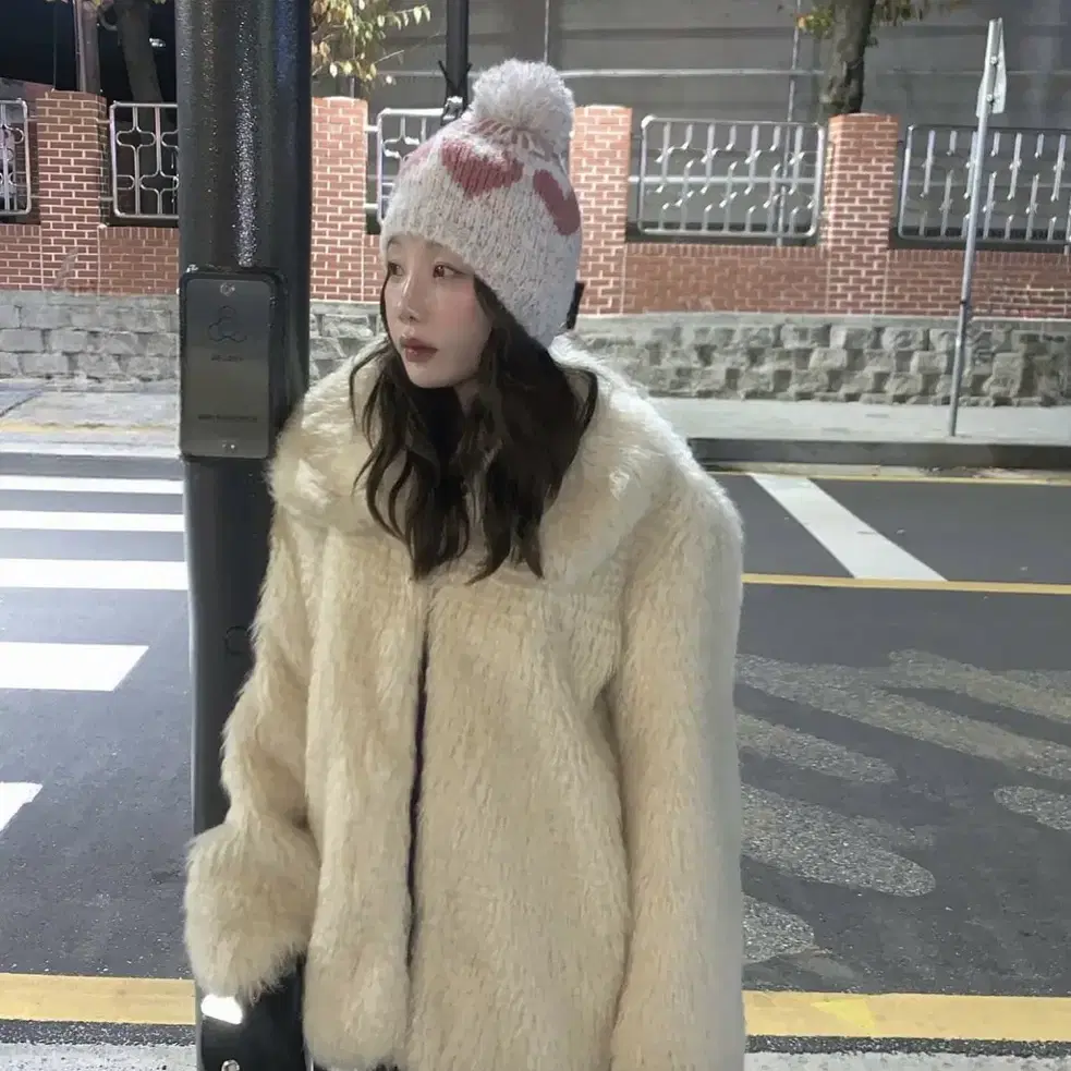 온무드 ownmood FAIRY HEART POM POM BEANIE