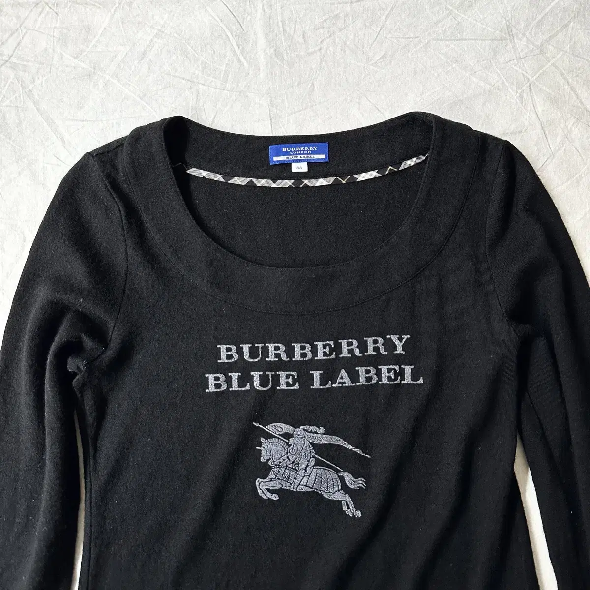 버버리 블루라벨 burberry 로고 니트