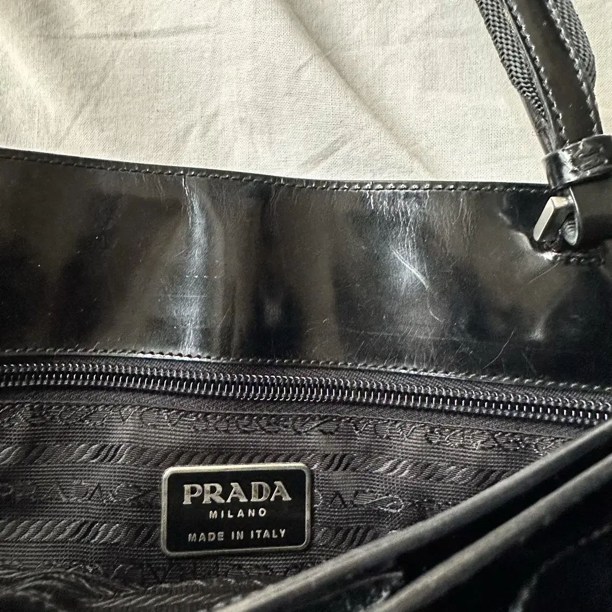 프라다 prada 로고 가죽 핸드백 숄더백