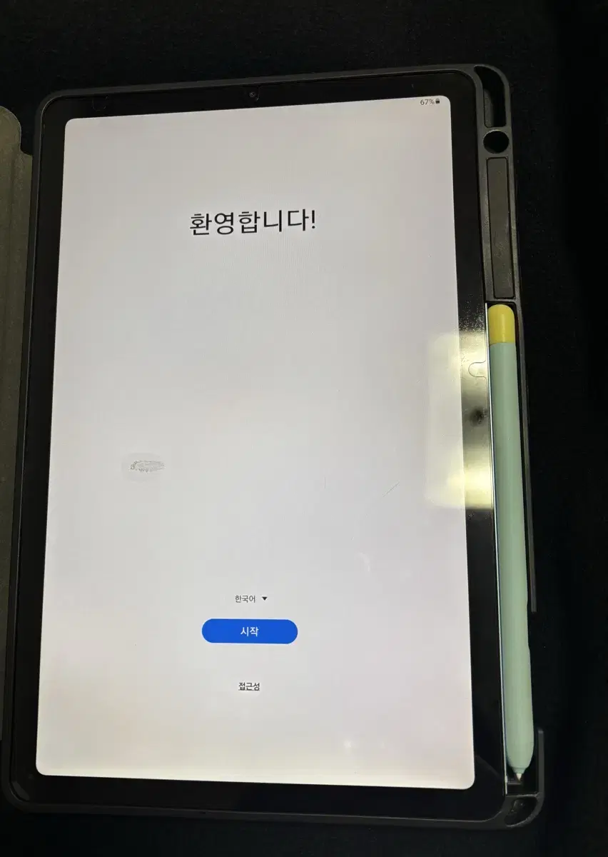 갤럭시탭s6 lite 64 와이파이 블루 s펜+정품 자석 케이스