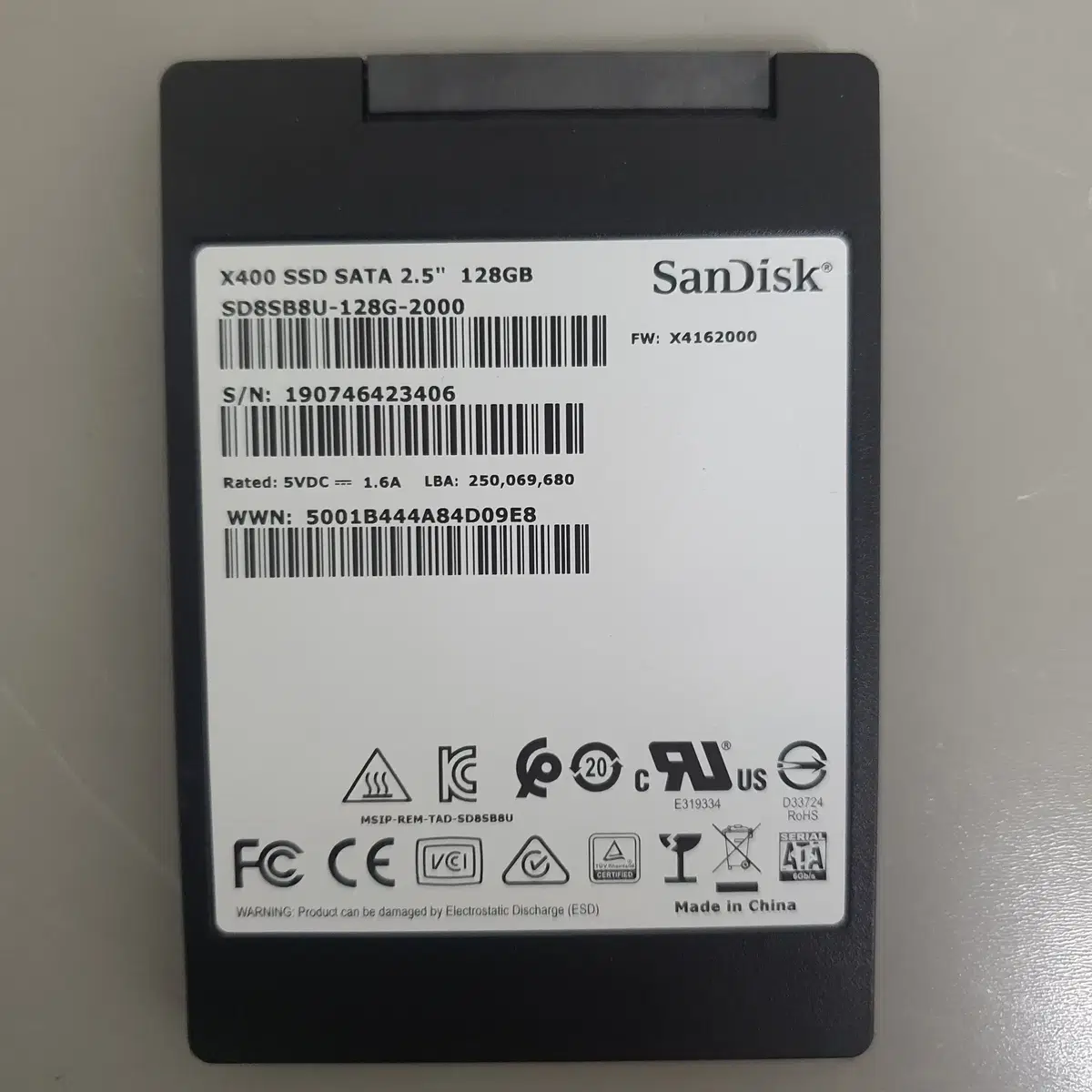 [무료배송] 중고 샌디스크 X400 SATA 128GB SSD