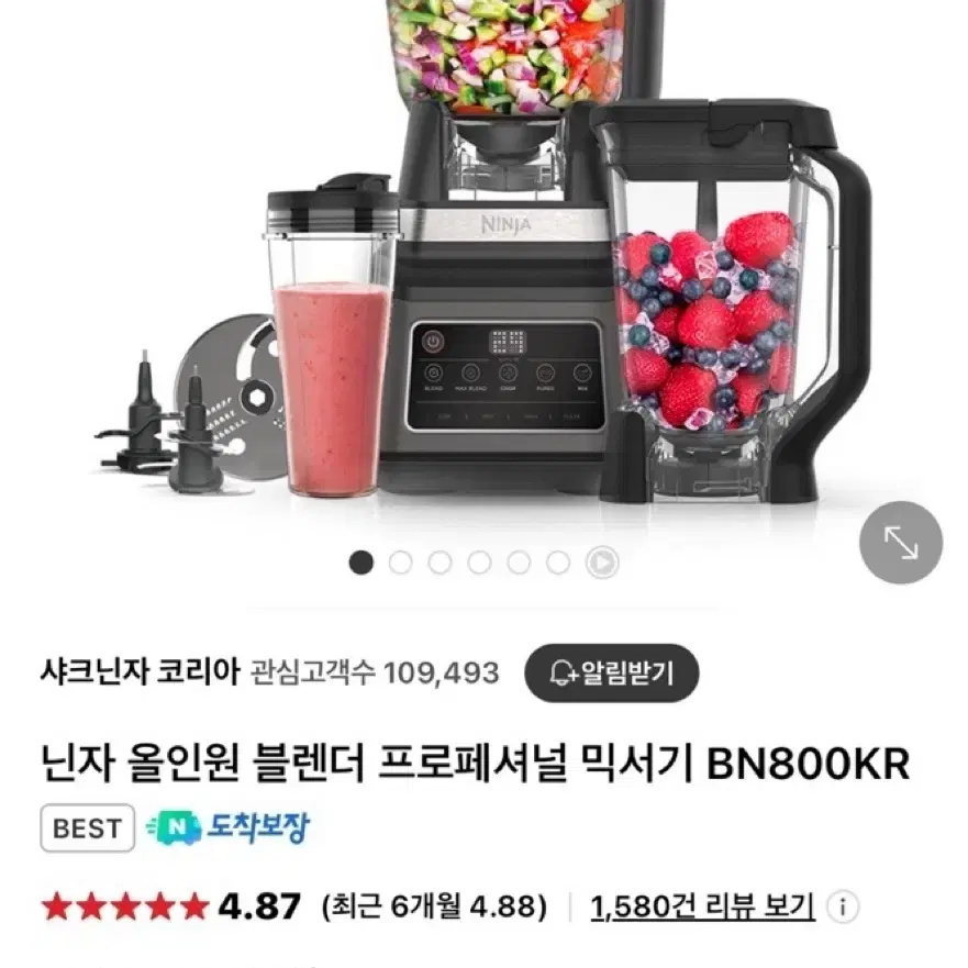 닌자 올인원 블렌더 프로페셔널 믹서기 BN800KR