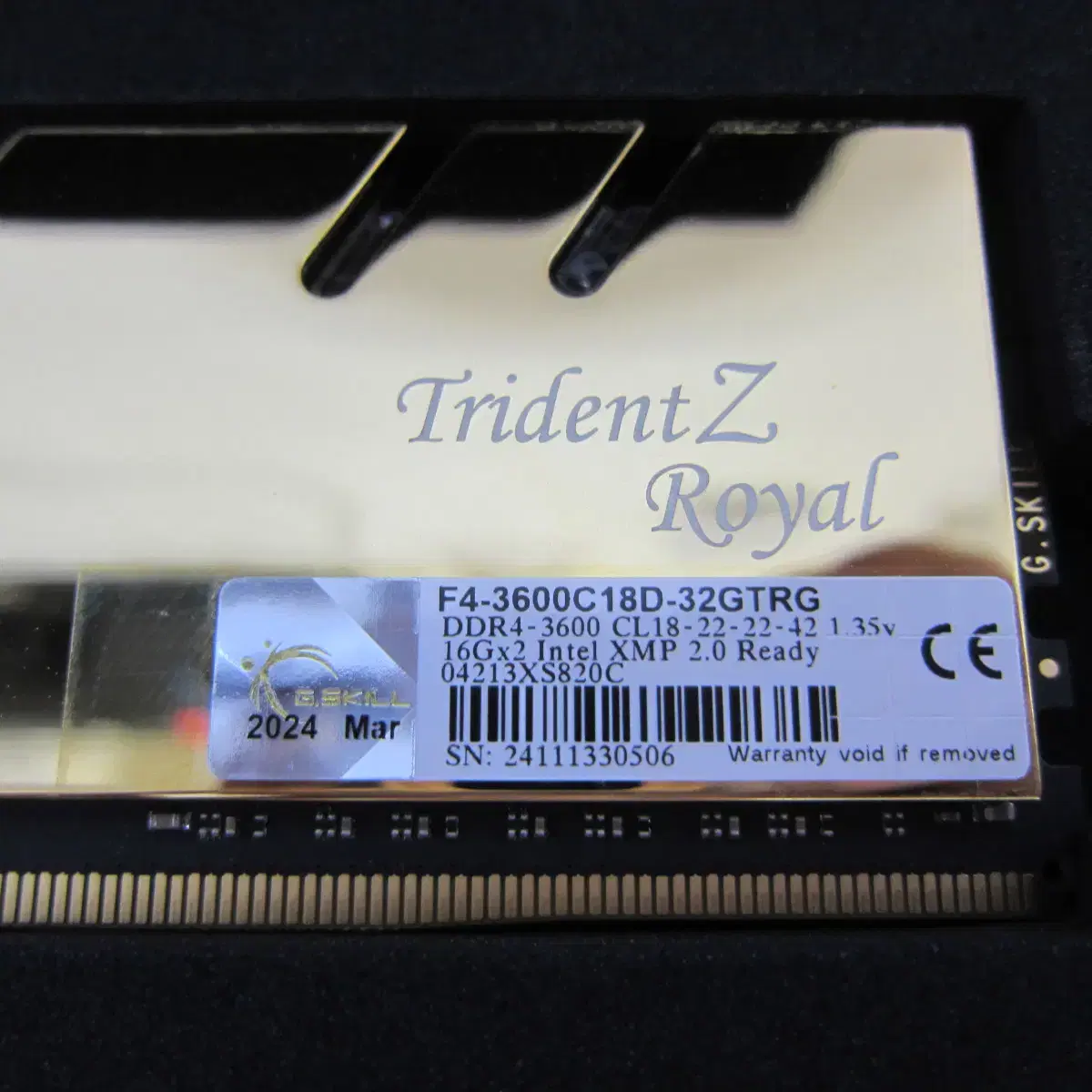 지스킬 DDR4-3600 TRIDENT Z 로얄 골드 32G(16Gx2)