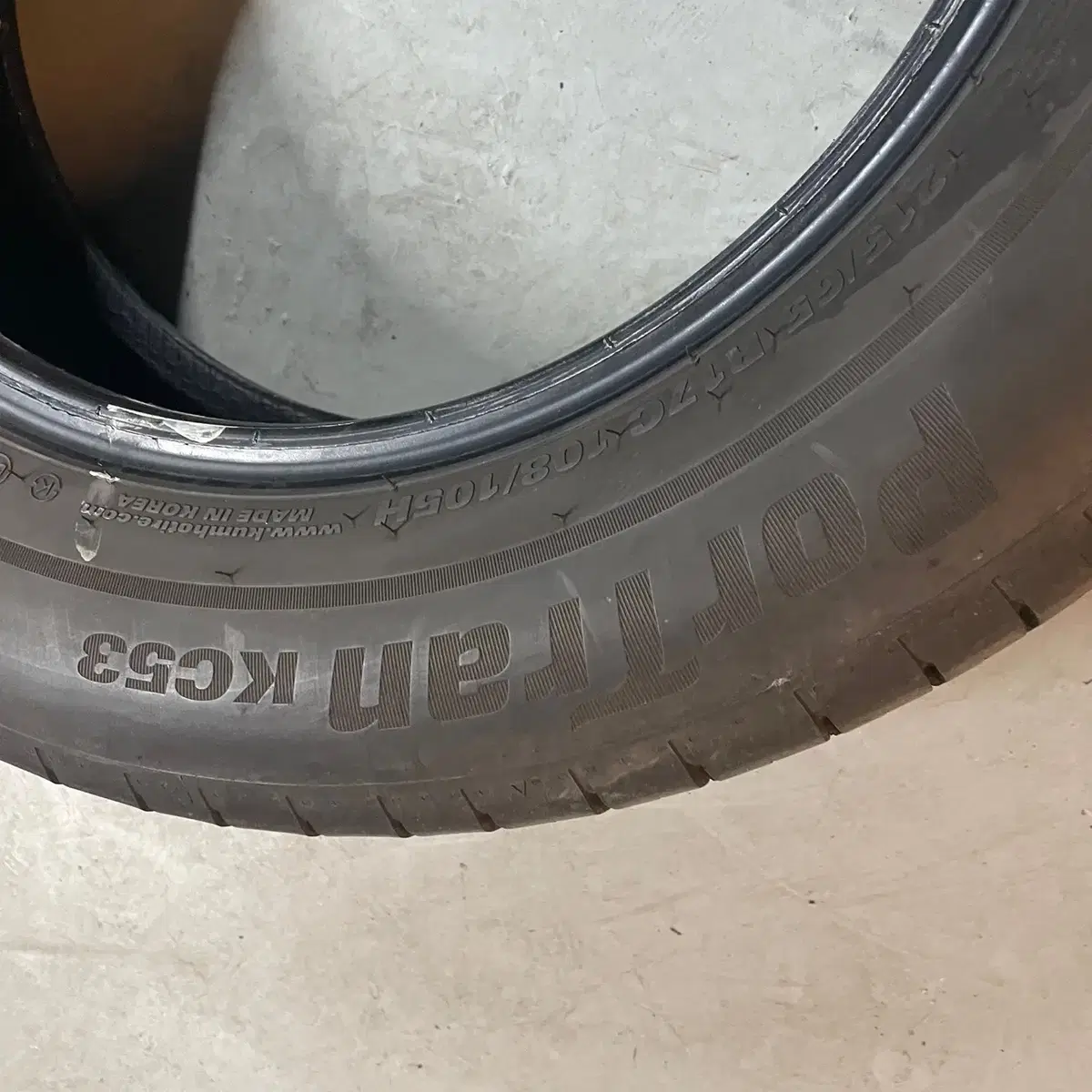 215/65R17C 금호타이어 PORTRAN KC53 중고타이어 당일장착