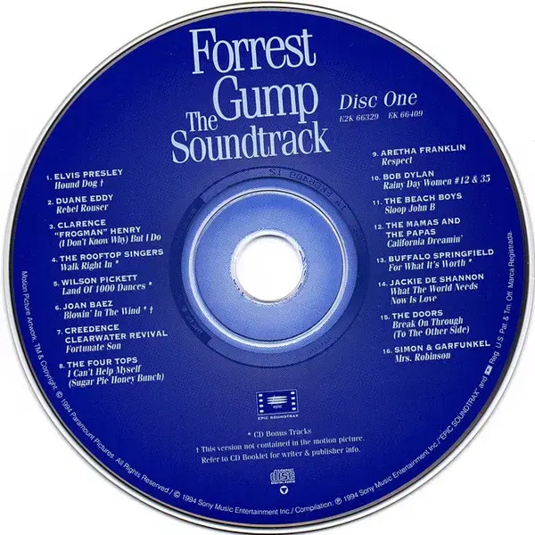 Forrest Gump OST (2CD) 미국반 90s 민트급 중고