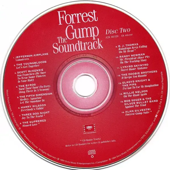 Forrest Gump OST (2CD) 미국반 90s 민트급 중고