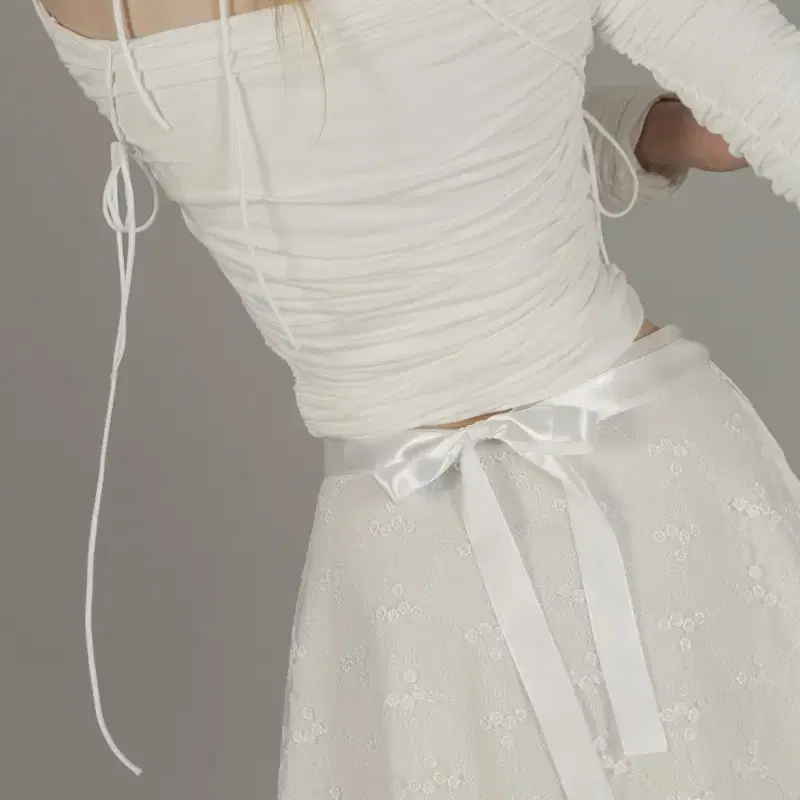 드라이로즈 BOUQUET BALLET SKIRT 화이트