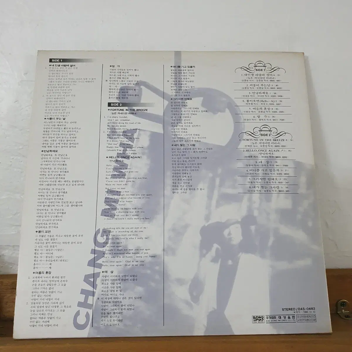 장미화 LP  1988  내인생바람에실어    서풍이부는날