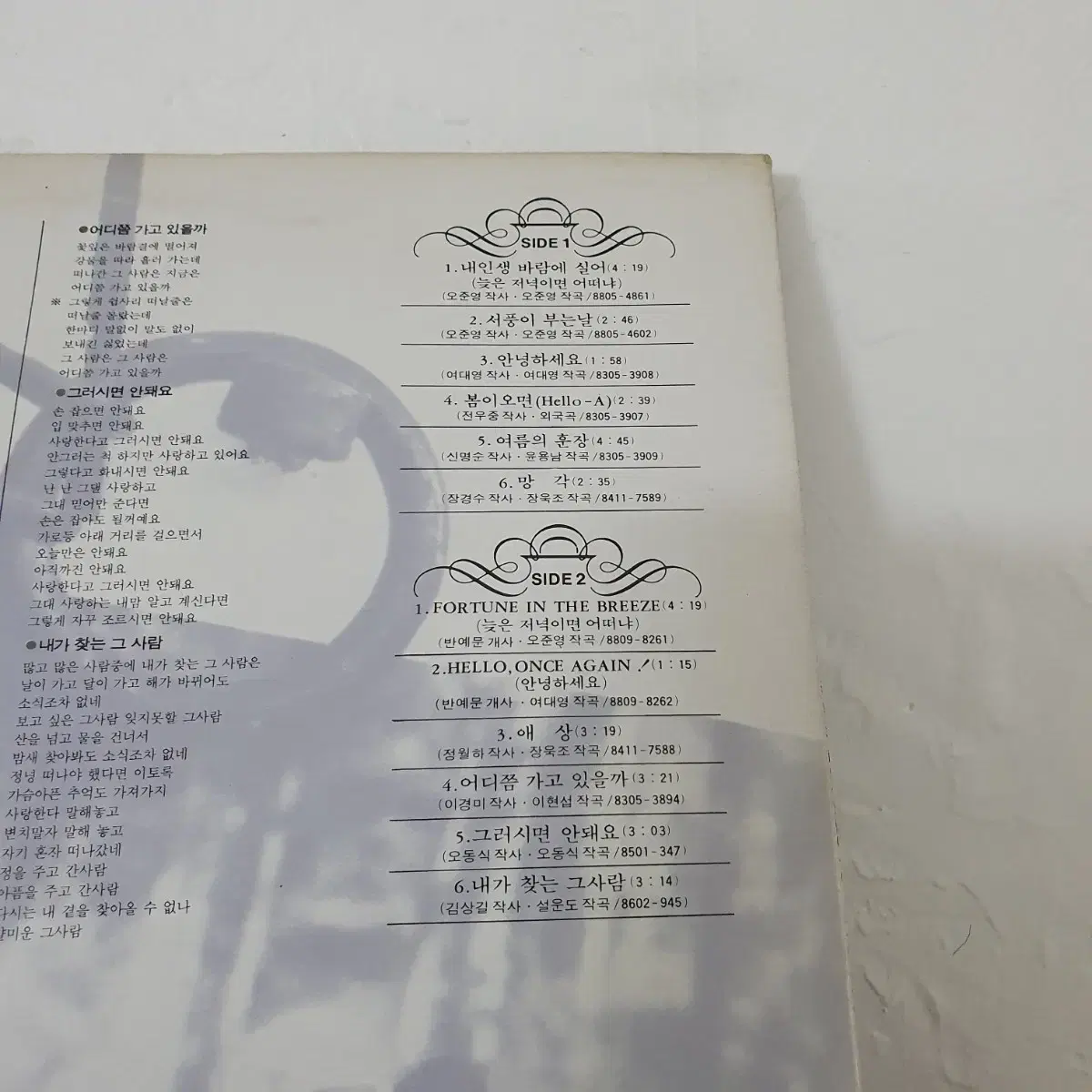 장미화 LP  1988  내인생바람에실어    서풍이부는날