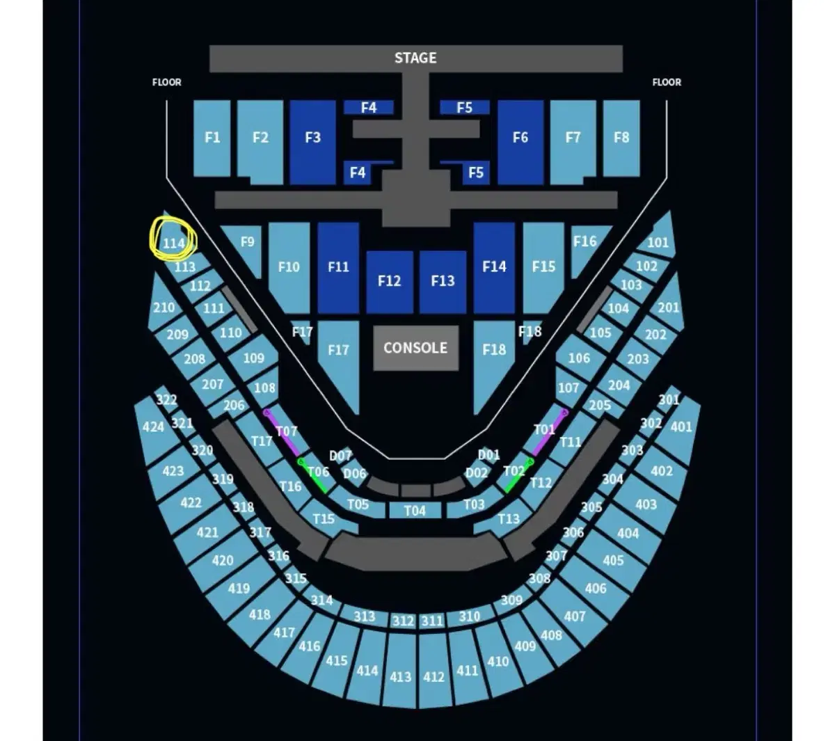 엔시티127콘서트 nct127콘서트 첫콘 114구역 양도합니다