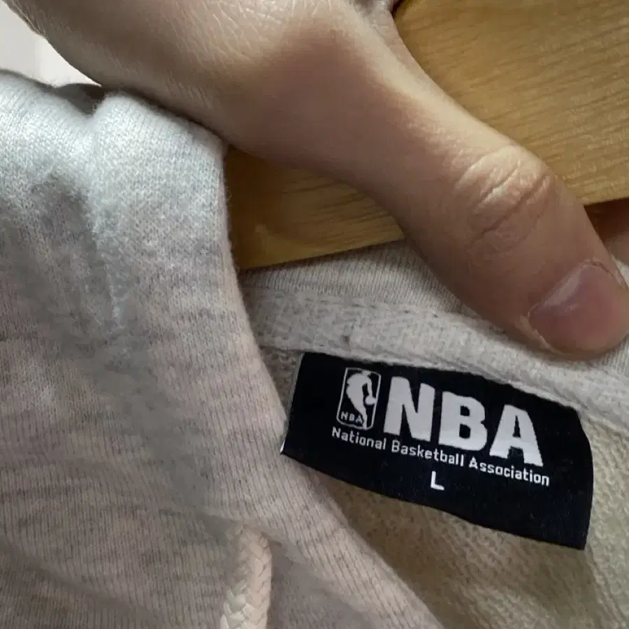 NBA 그레이 백로고 후드티 L