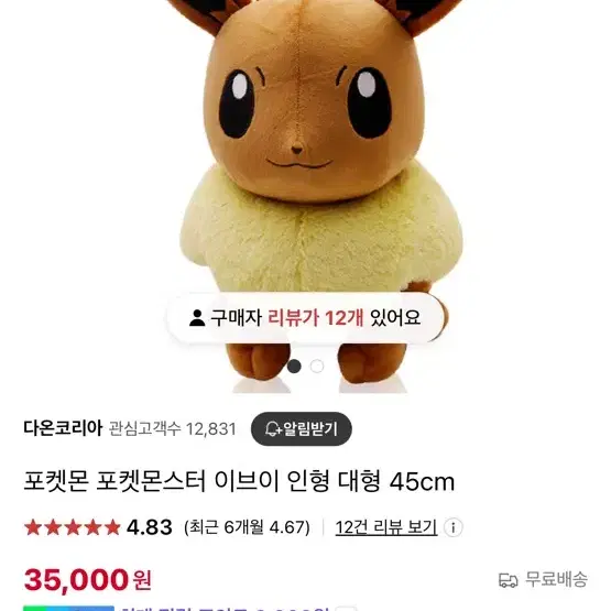 포켓몬 이브이 인형 45cm