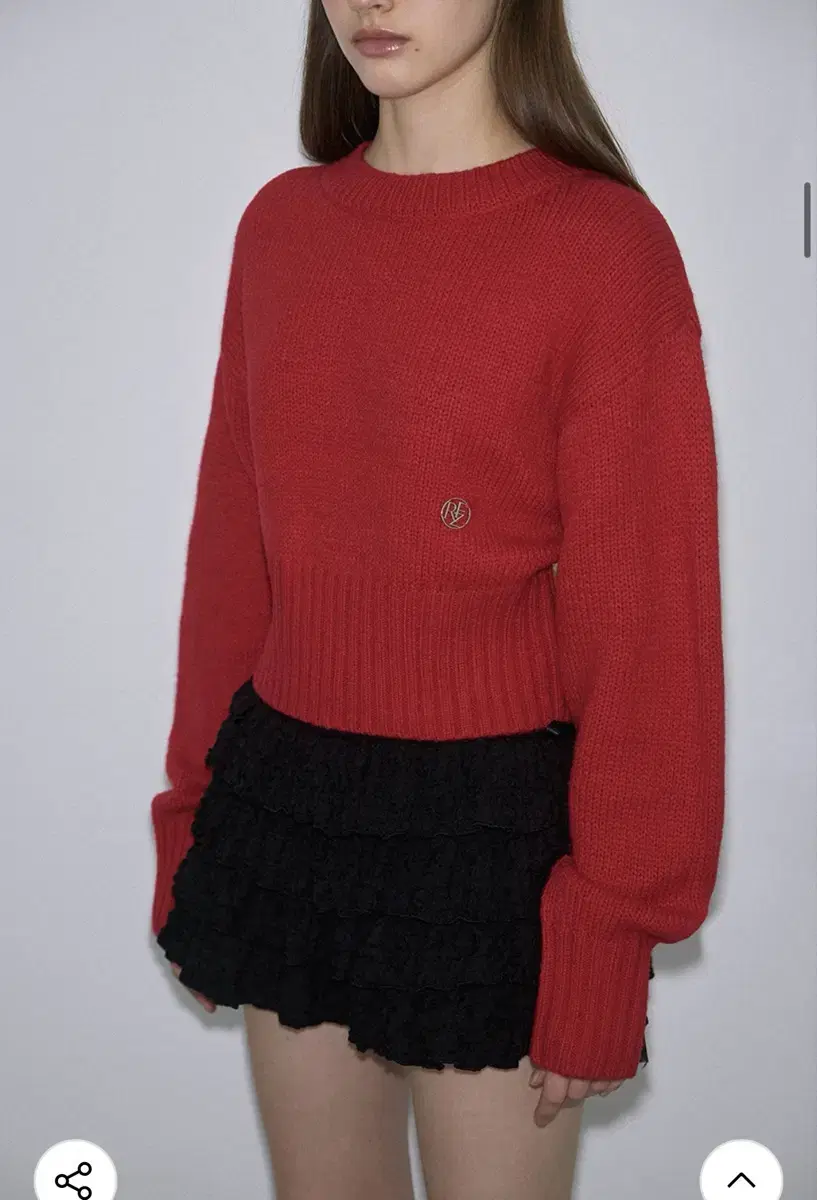 로제프란츠 Basic Crop Knit [Rose Red]