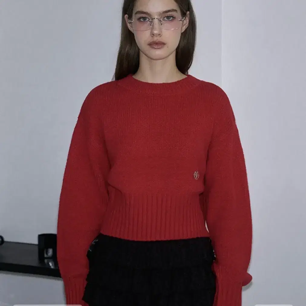 로제프란츠 Basic Crop Knit [Rose Red]