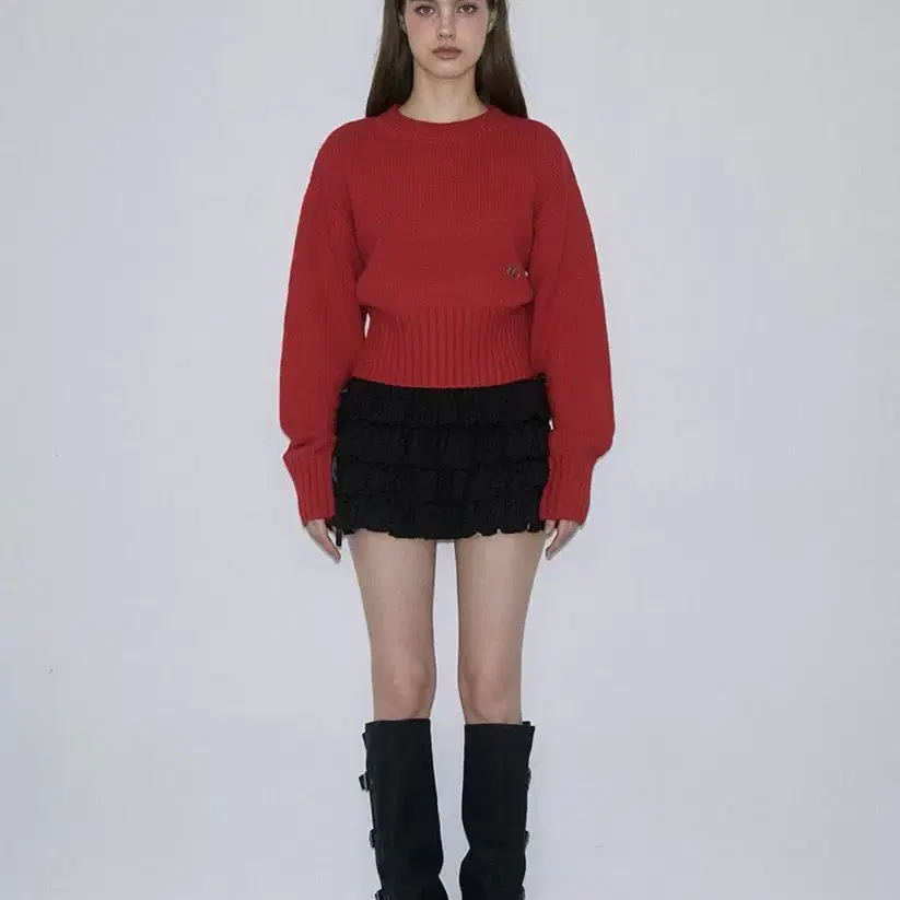 로제프란츠 Basic Crop Knit [Rose Red]