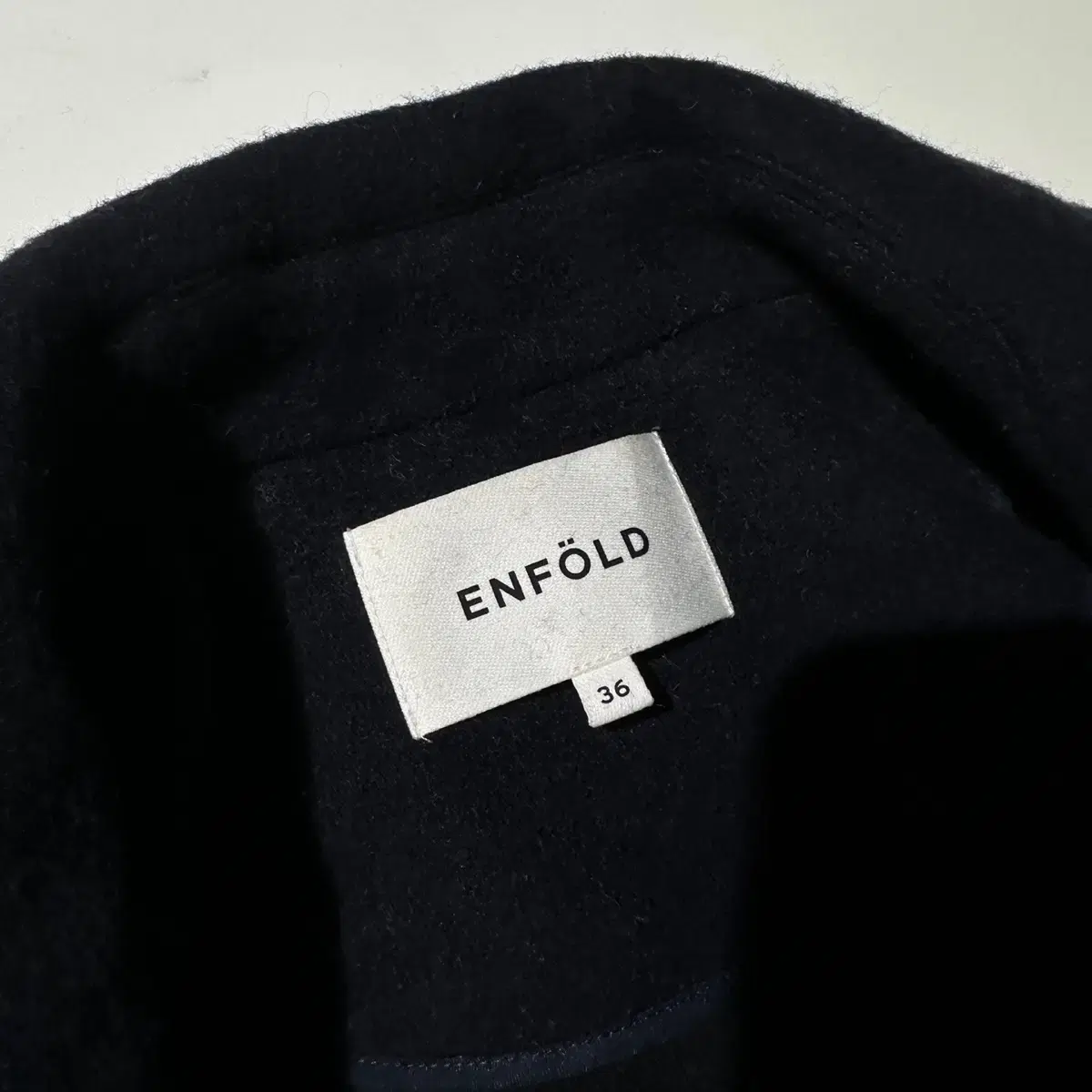 [여L-XL] Enfold 엔폴드 논버튼 코트 네이비