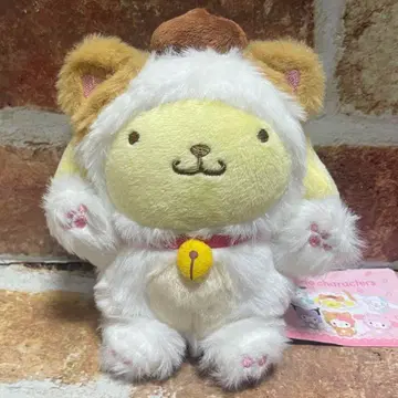 산리오 폼폼푸딩 해피캣 앉아 있는 봉제 인형2