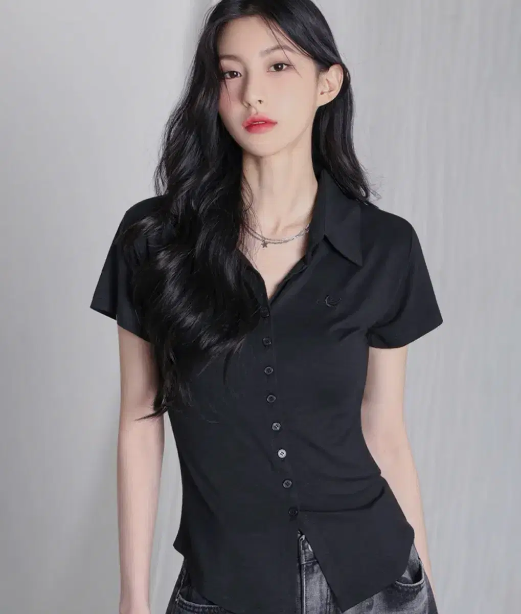 어반드레스 Sopy Collar Short-Sleeve BLACK